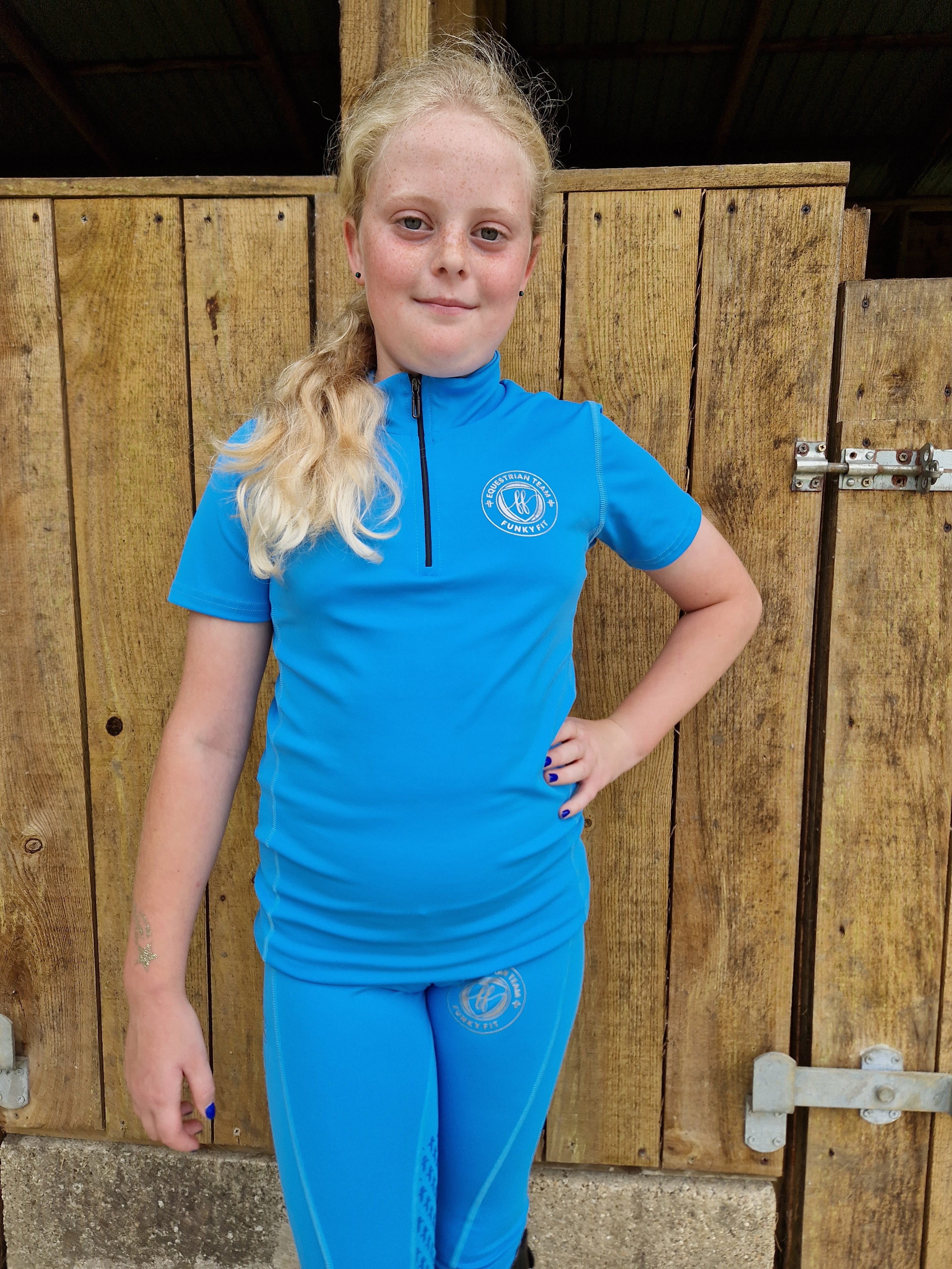 Team Short Sleeved Base Layer - Sky (Adult & Kids)