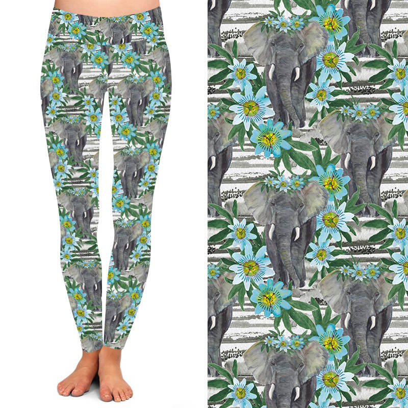 24/7 Leggings – Elephant Bloom – Funky Fit Clothing