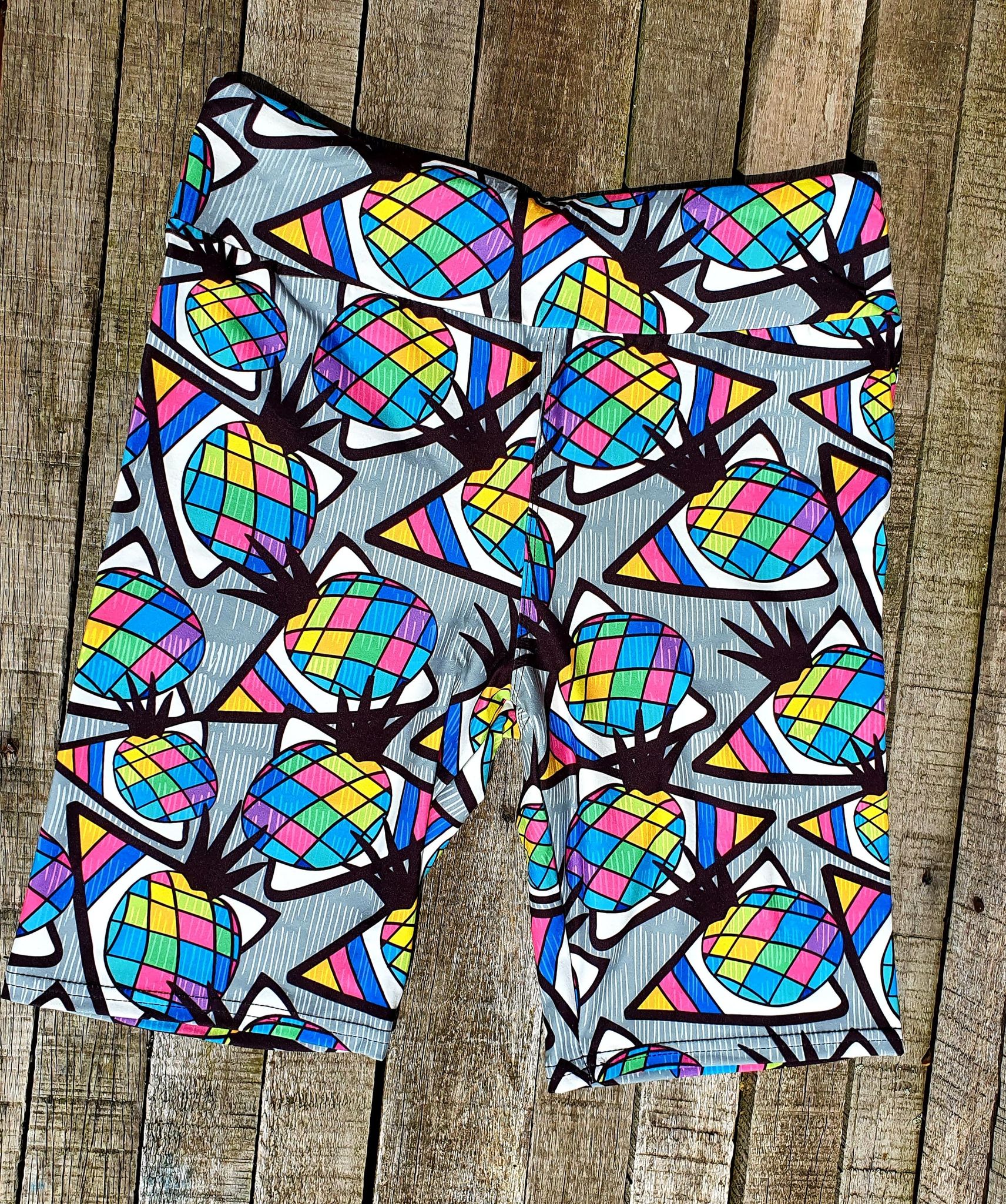 24/7 Biker Shorts - Pineapple Jazz