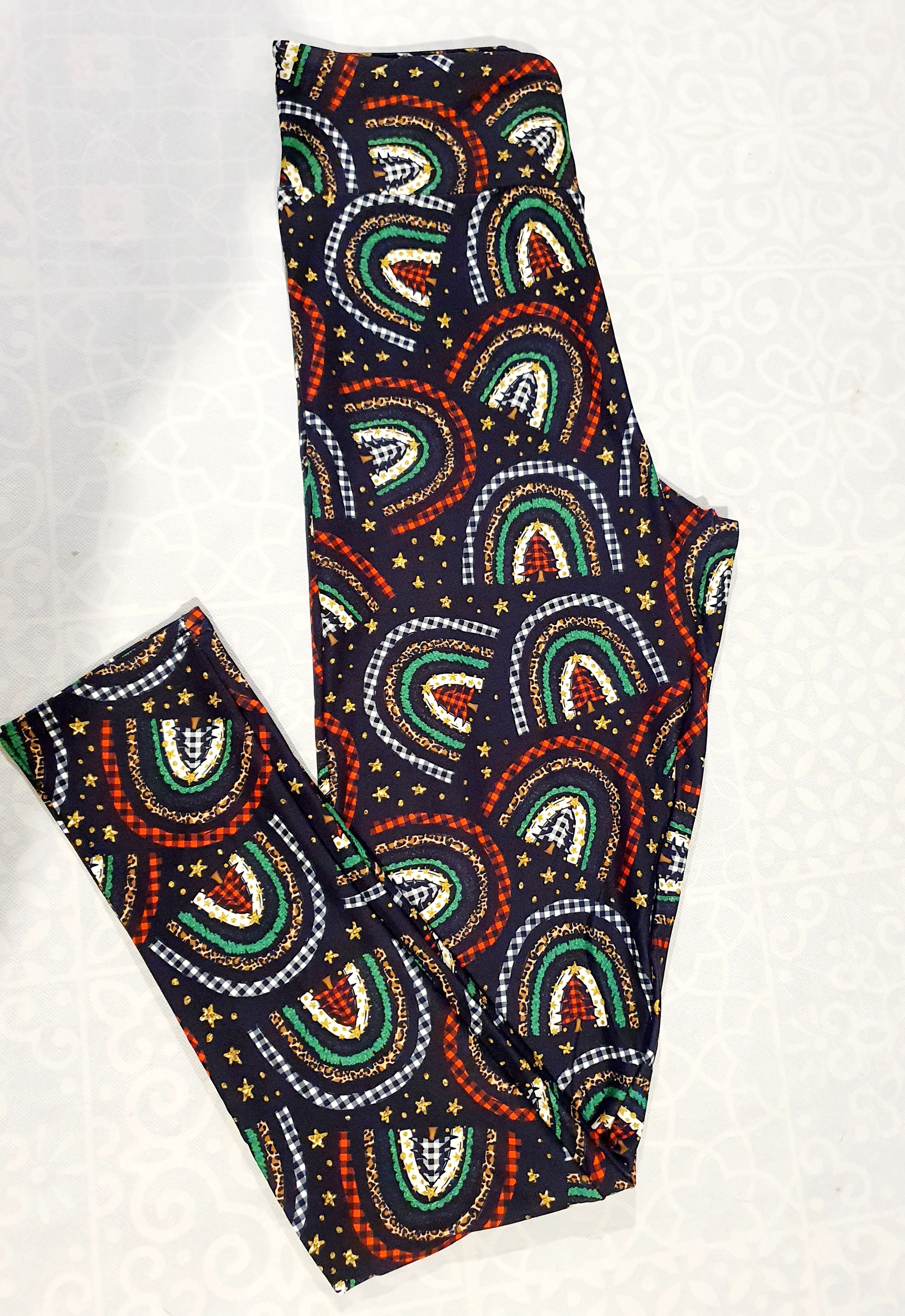 Funky Fit 24/7 Full Length Leggings – Christmas Rainboho Pattern