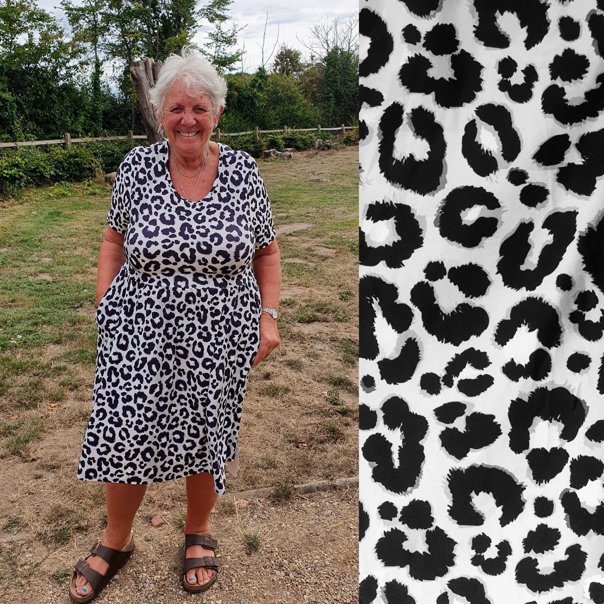 Funky Fit Vintage Skater Dress Shadow Leopard