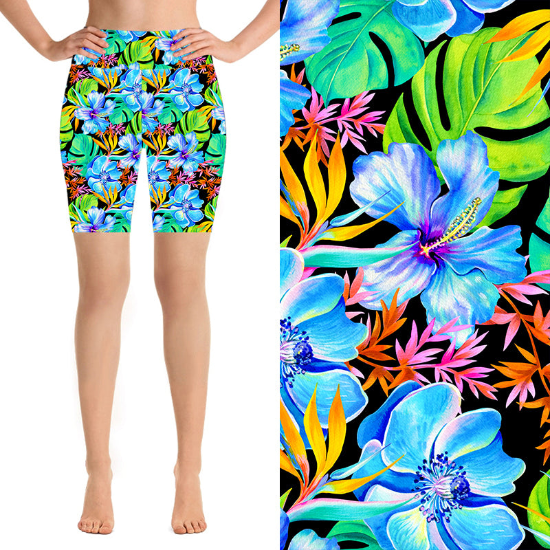 Funky Fit 24/7 Biker Shorts - Tropical Flowers