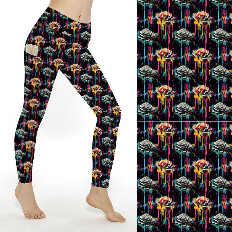 Funky Fit Design Is - SCULPT Yoga Full Length Leggings - Kiss From A Rose