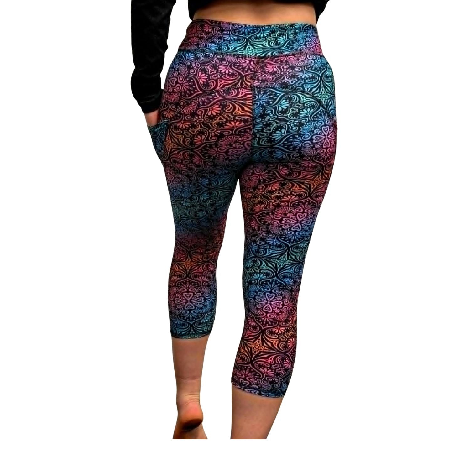 Funky Fit SCULPT Yoga Capri Leggings - Colourful Lace
