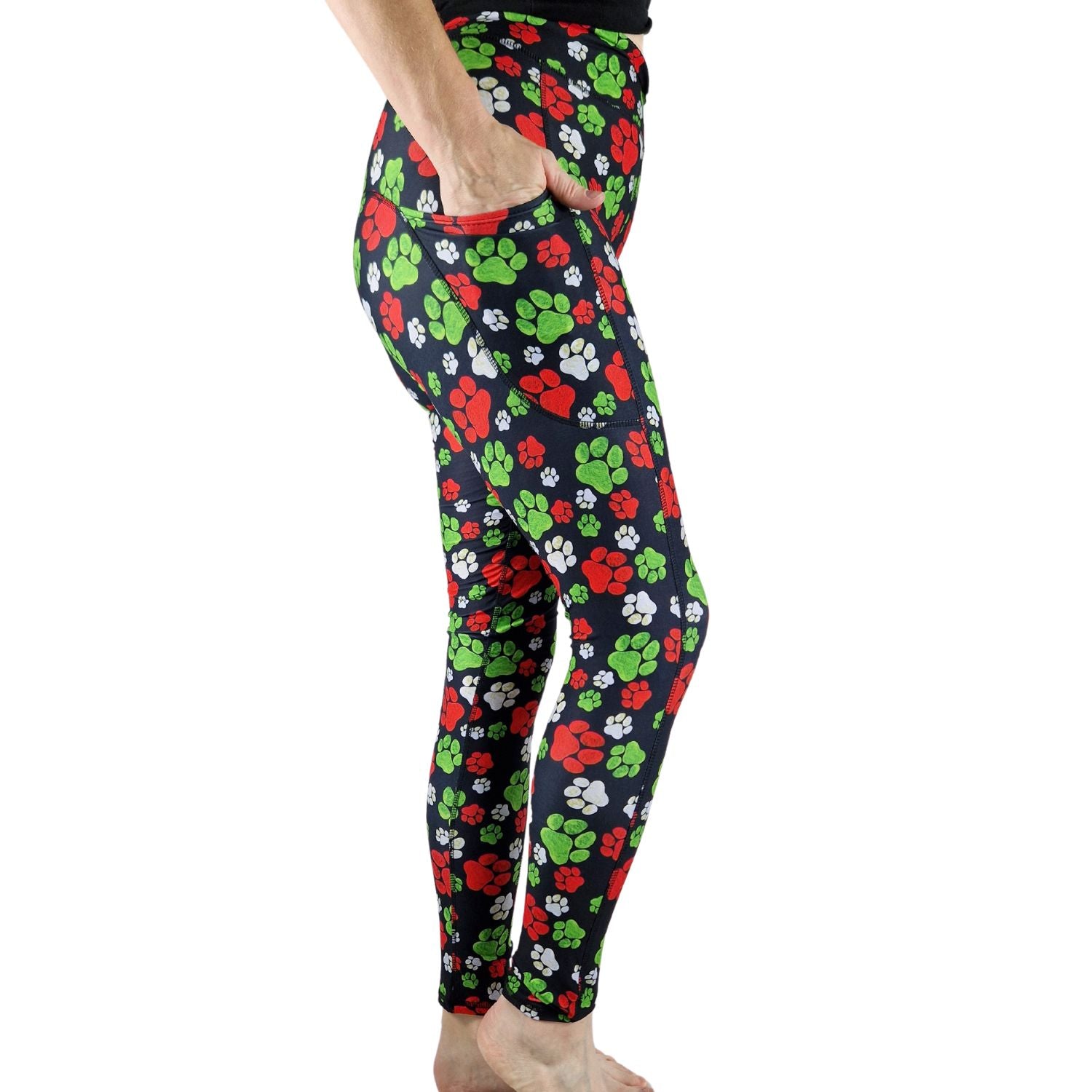 Funky Fit SCULPT Yoga Leggings - Festive Paws