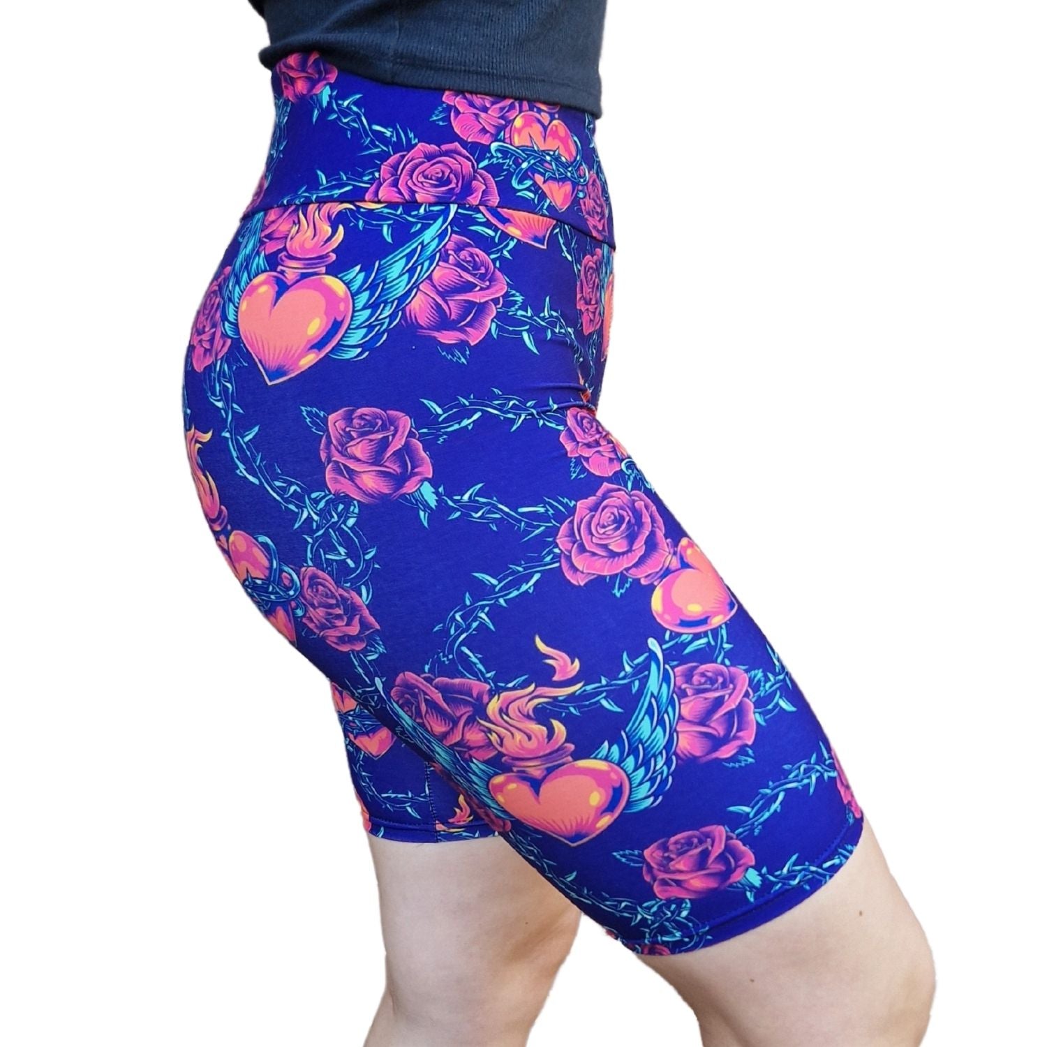 Funky Fit 24/7 Biker Shorts - Barbed Heart