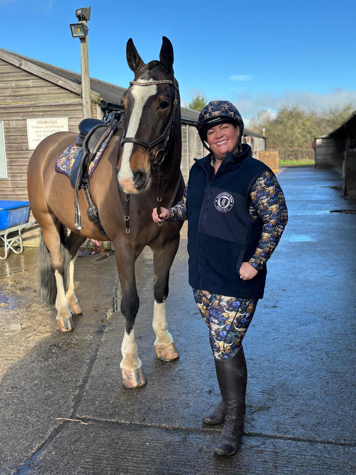 Funky Fit Heritage Fleece Gilet Navy Blue Equestrian