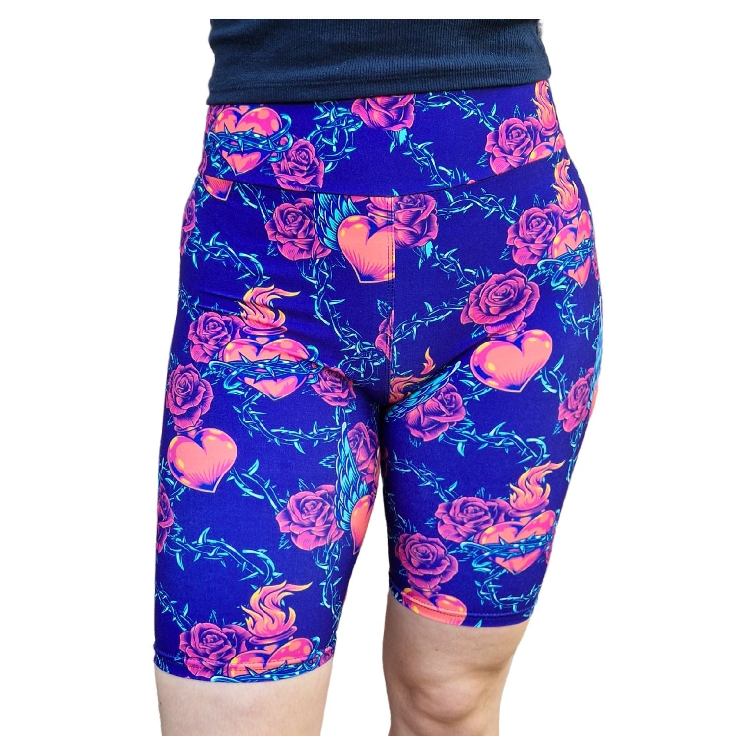 Funky Fit 24/7 Biker Shorts - Barbed Heart