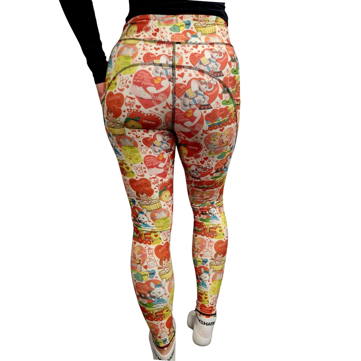 Funky Fit SCULPT Yoga Full Length Leggings - Peachy Vintage Valentines