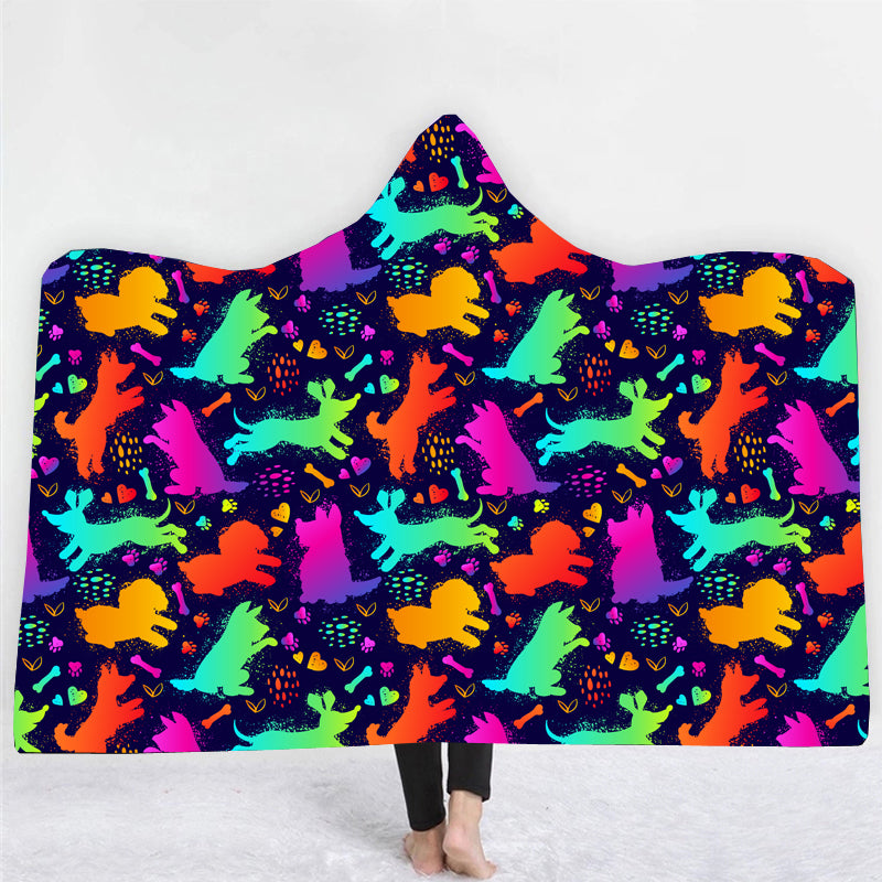 Snuggly Blanket  - Colourful Pups - Pre Order