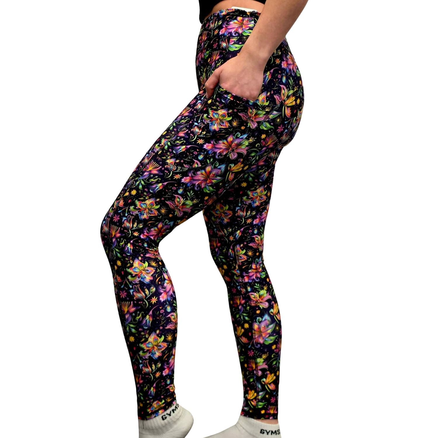 Funky Fit SCULPT Yoga Full Length Leggings - Fire Bright Bloom