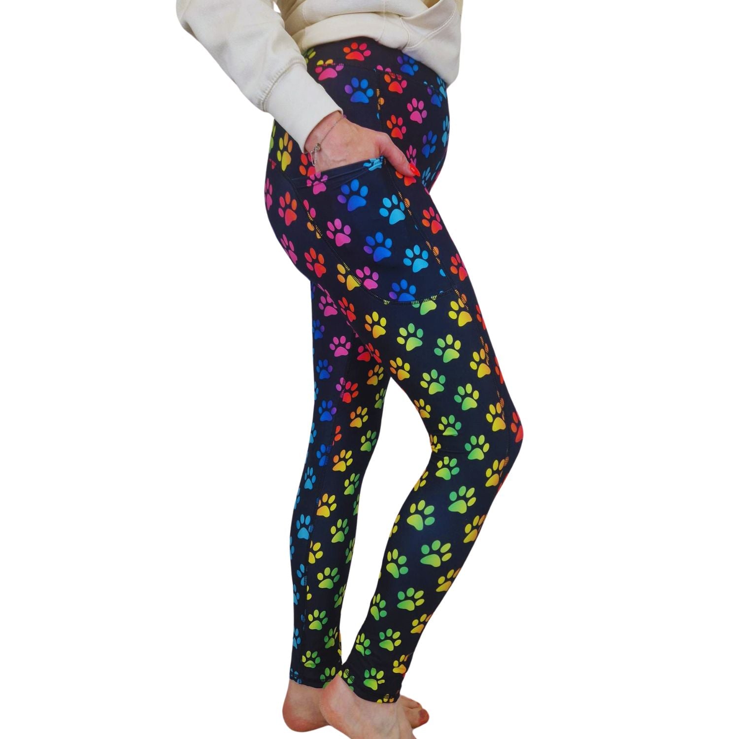 Funky Fit SCULPT Yoga Leggings - Rainbow Paws