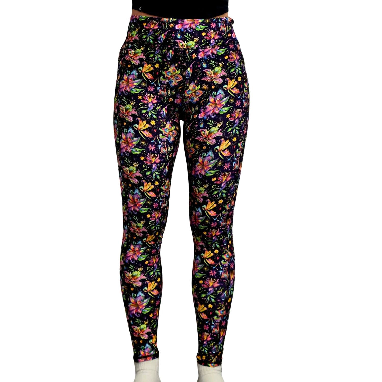 Funky Fit SCULPT Yoga Full Length Leggings - Fire Bright Bloom