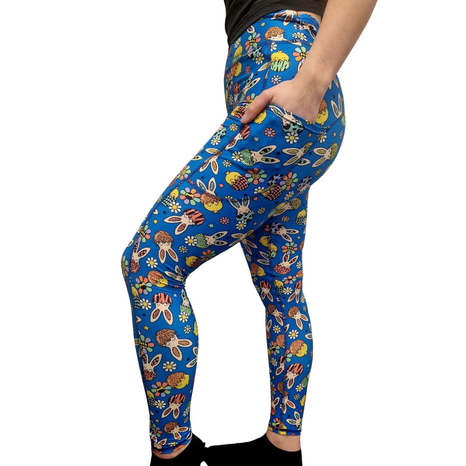 Funky Fit SCULPT Yoga Full Length Leggings - Retro Easter Egg