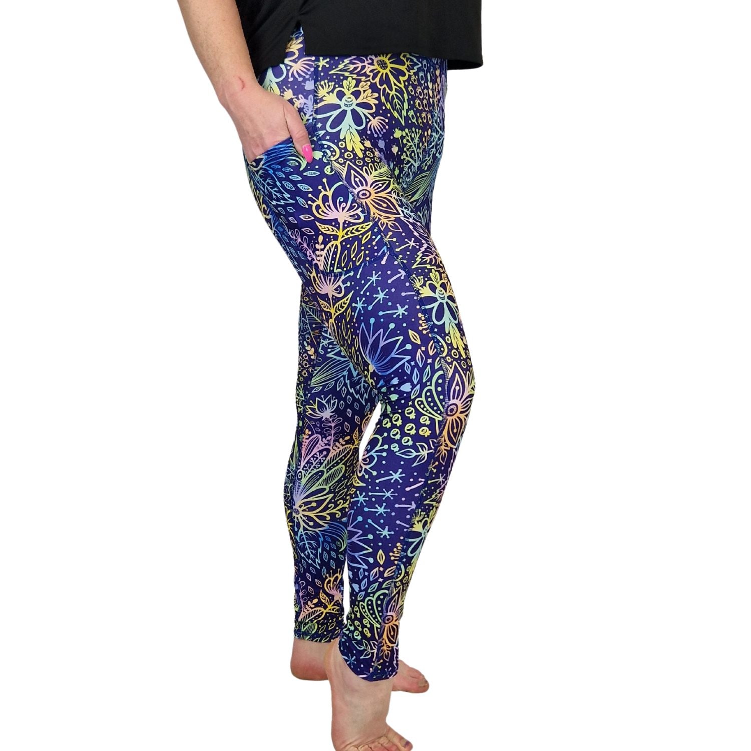 Funky Fit SCULPT Yoga Leggings- Botanical Fusion