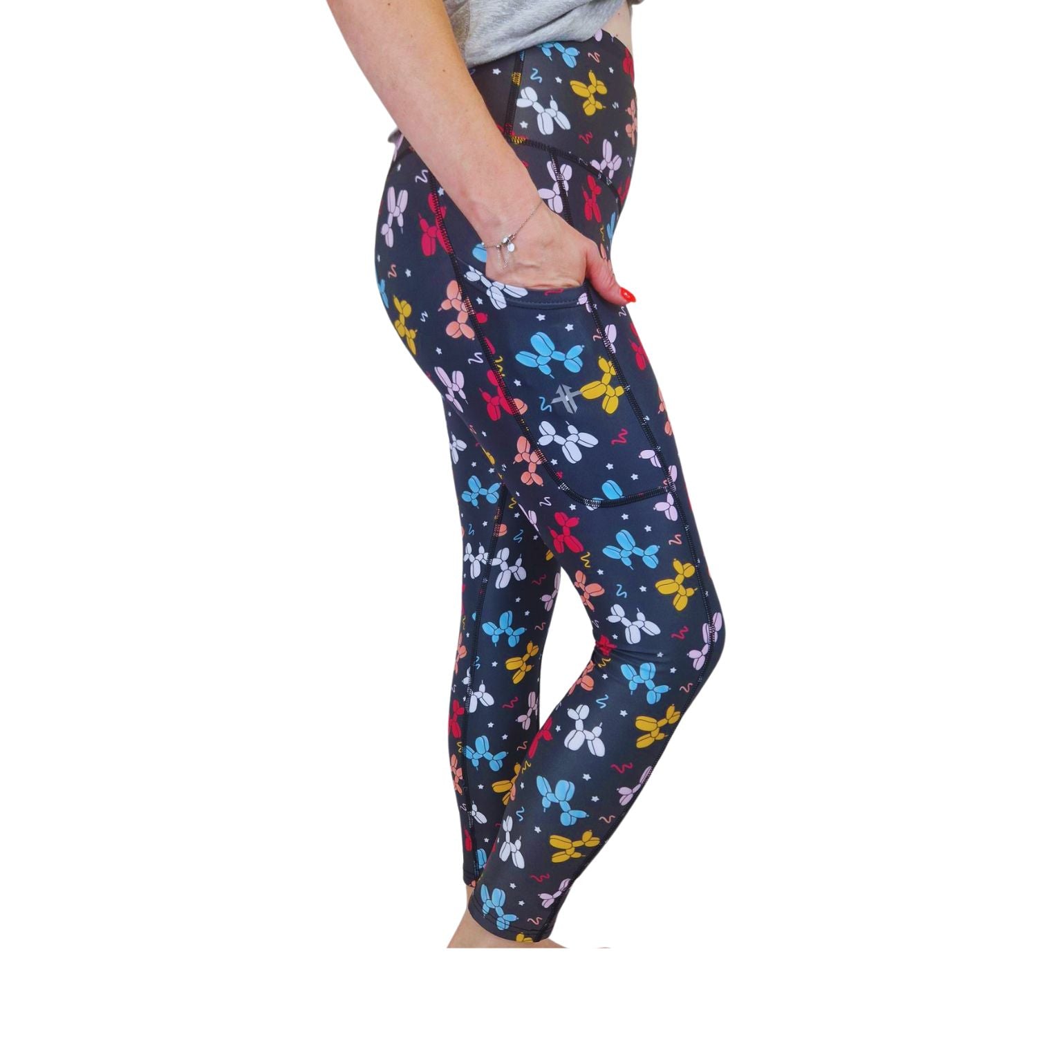 Funky Fit HI Gym 7/8th Leggings- Balloon Dogs