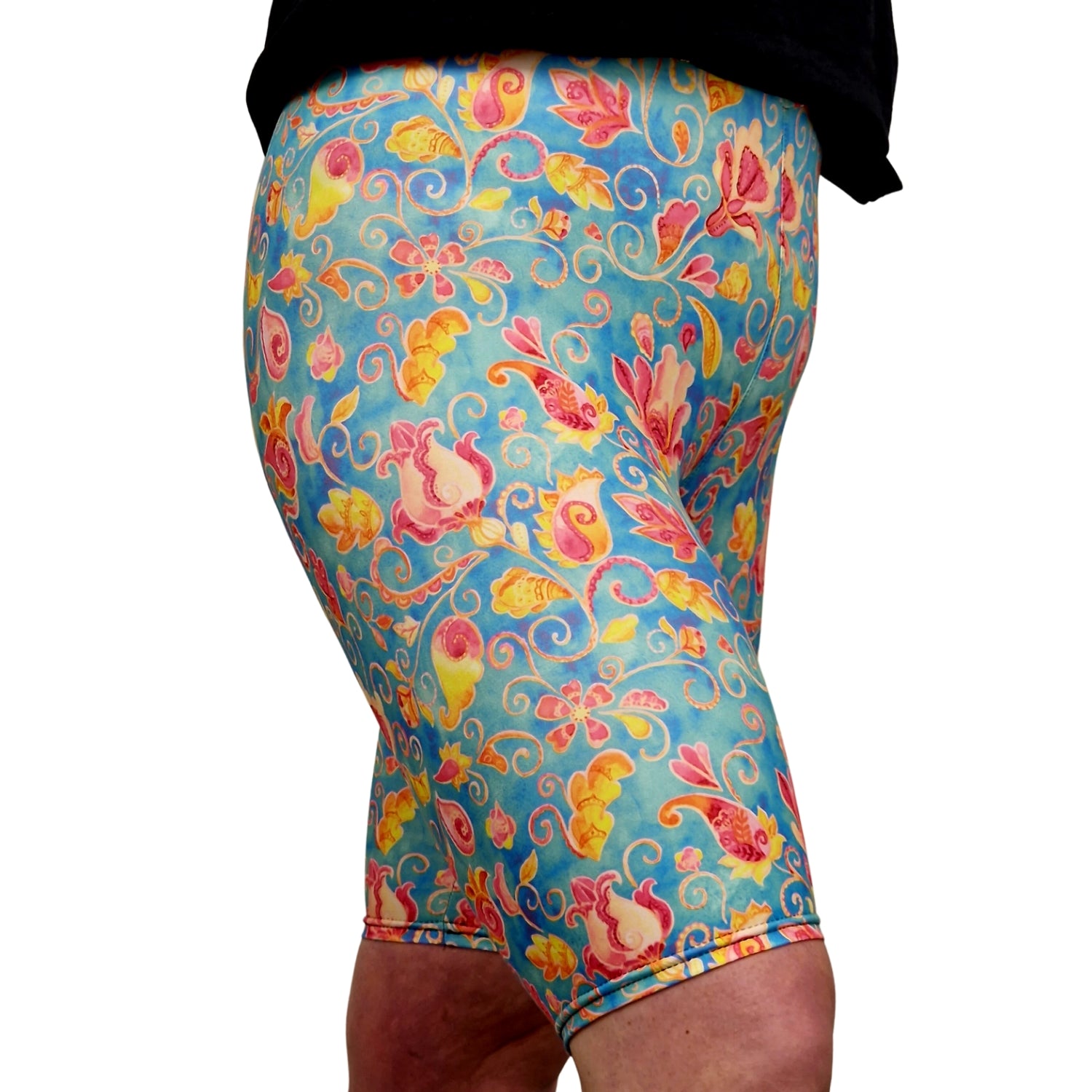 24/7 Biker Shorts - Paisley Punch