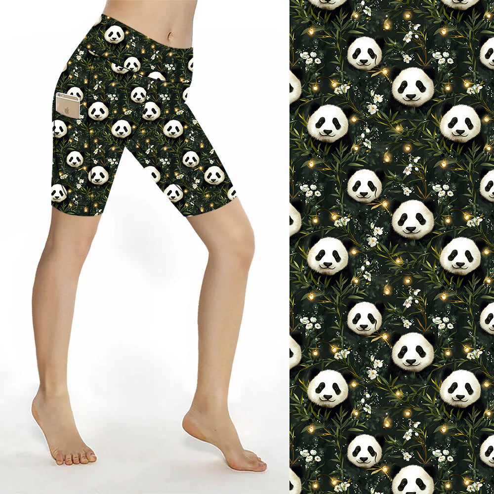 Funky Fit Sculpt Yoga Biker Shorts - Pandas