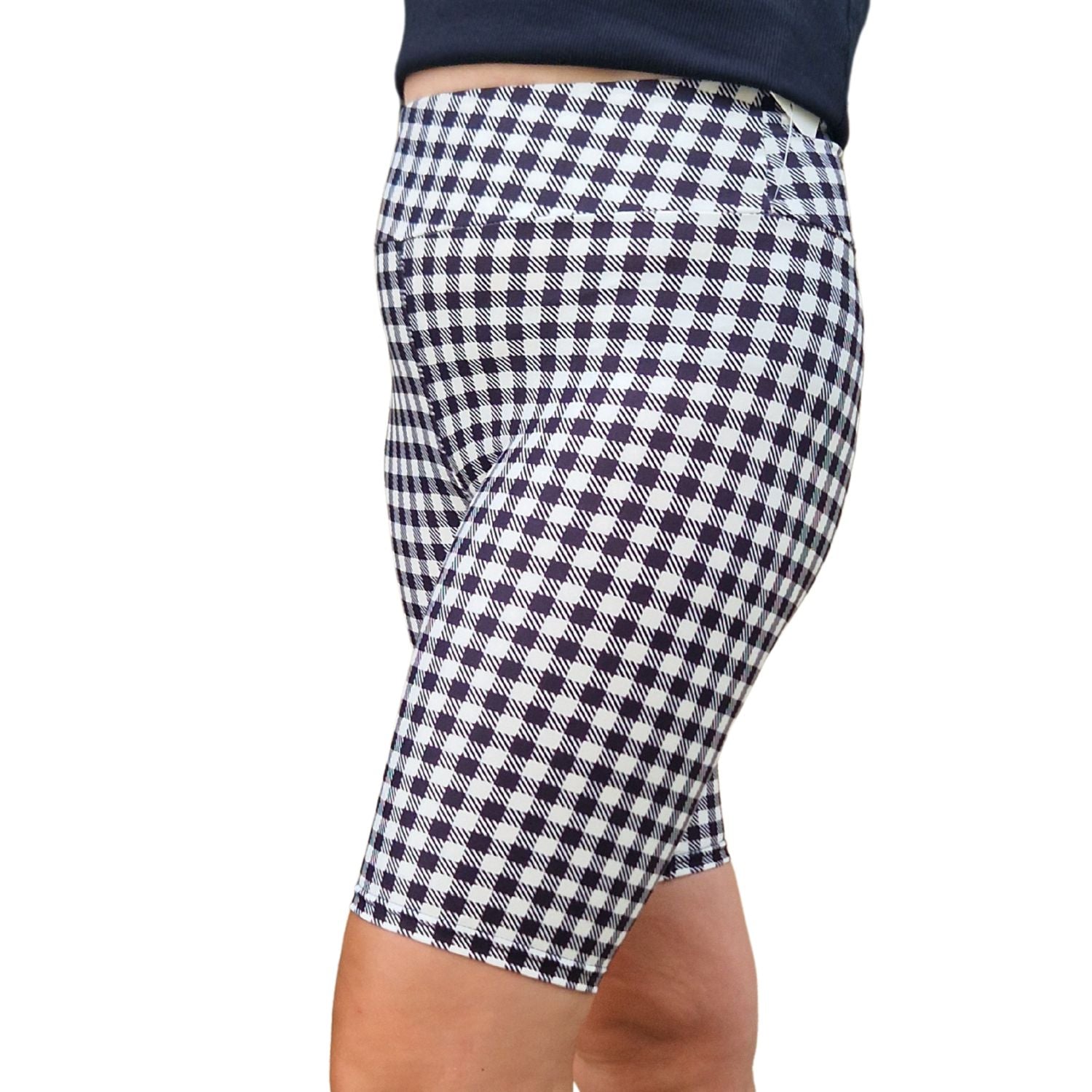 Funky Fit 24/7 Biker Shorts - Gingham