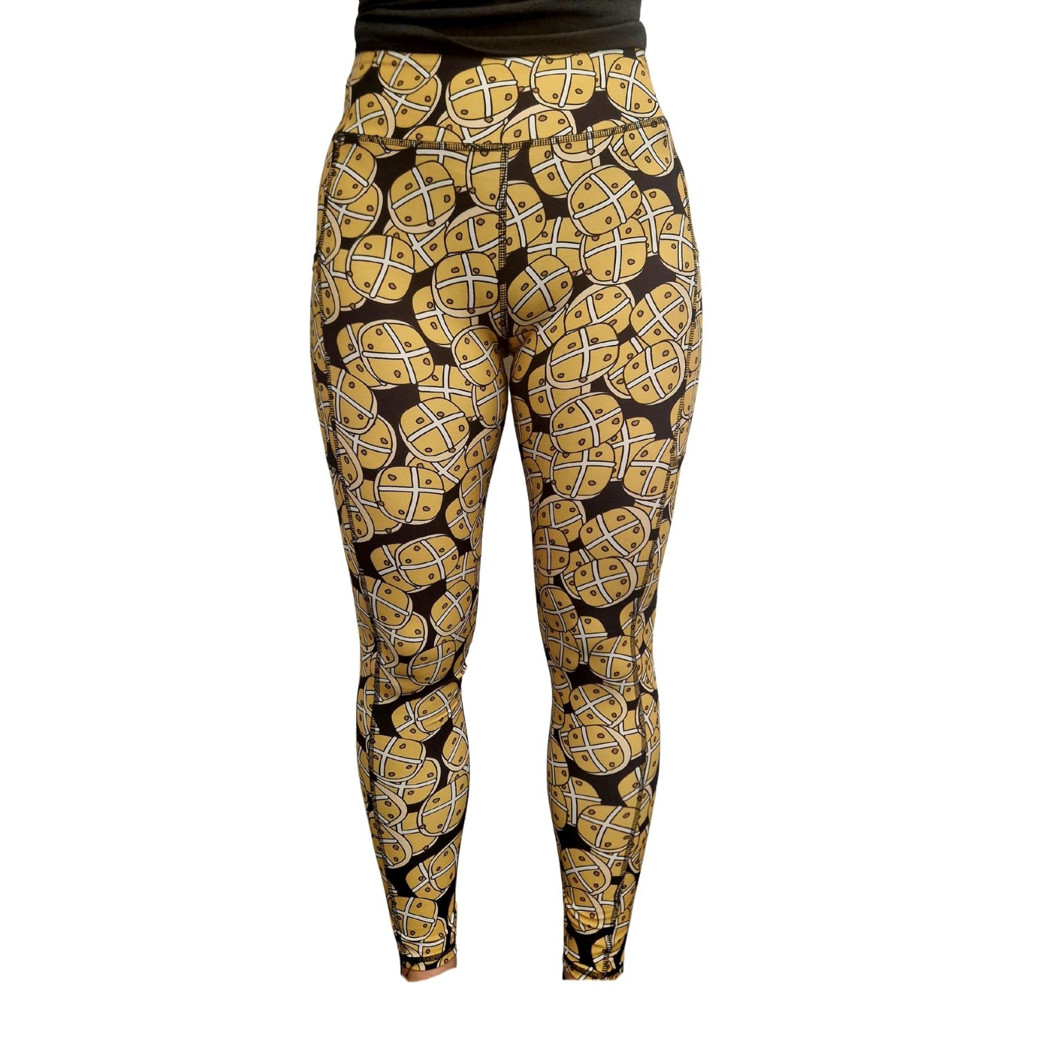 Funky Fit  SCULPT Yoga Full Length Leggings - Easter Hot Cross Buns