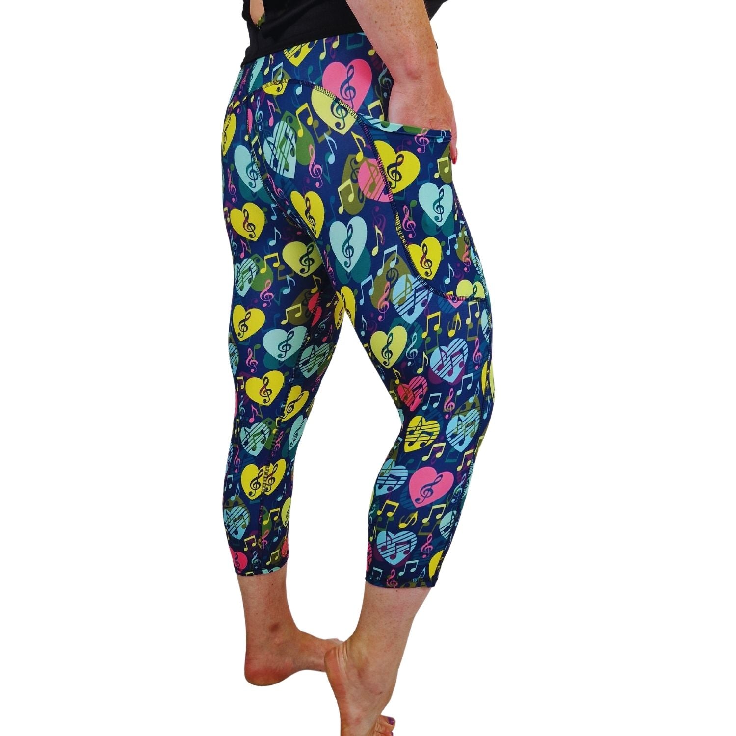 Funky Fit SCULPT Yoga Capri Leggings - Love Notes