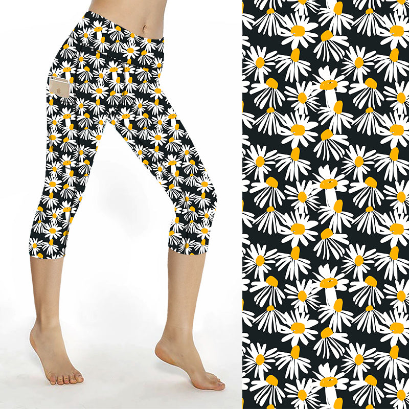 Funky Fit SCULPT Yoga Capri Leggings - Daisy Chain