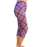 Funky Fit 24/7 Capri Leggings – Wisteria Tartan