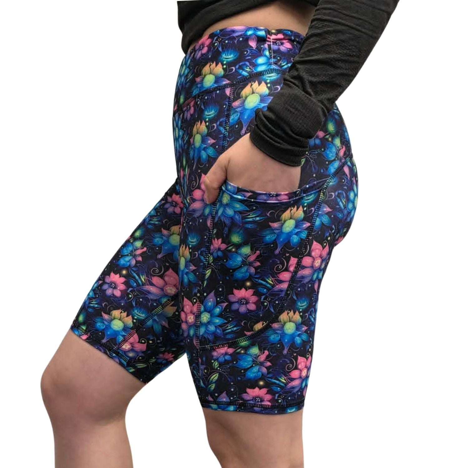 Funky Fit Sculpt Yoga Biker Shorts - Luminescent Floral