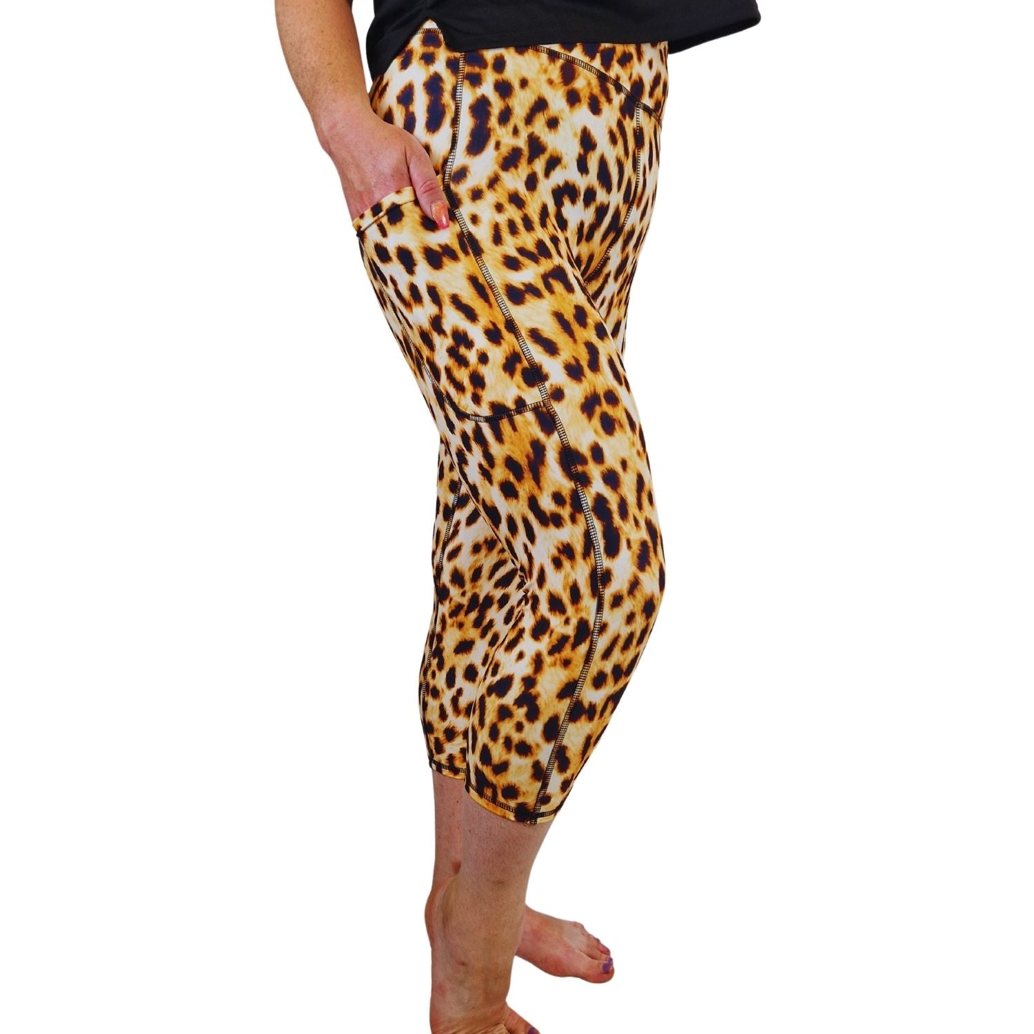 Funky Fit SCULPT Yoga Capri Leggings - Safari