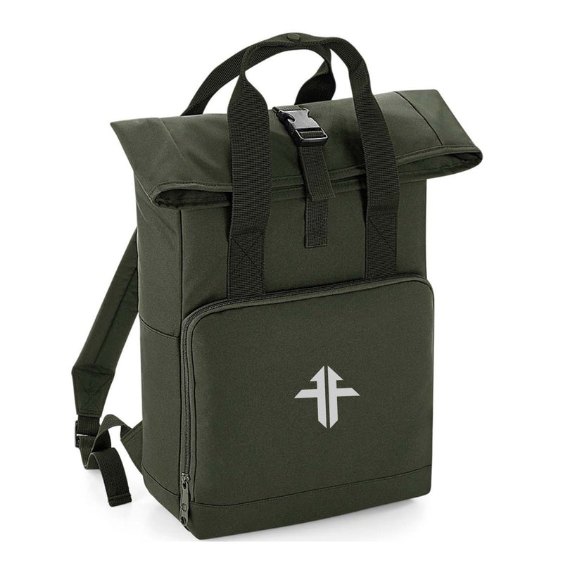 Twin Handle Roll-Top Backpack - Olive Green