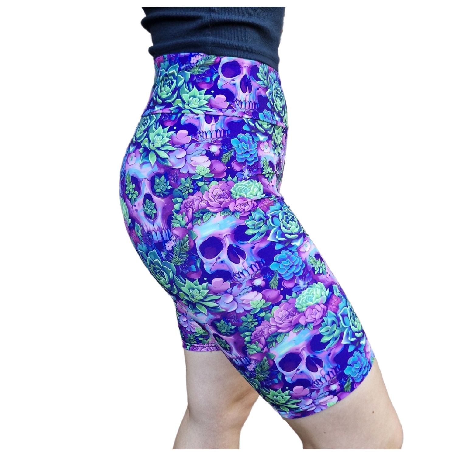 Funky Fit 24/7 Biker Shorts - Deadly Succulents