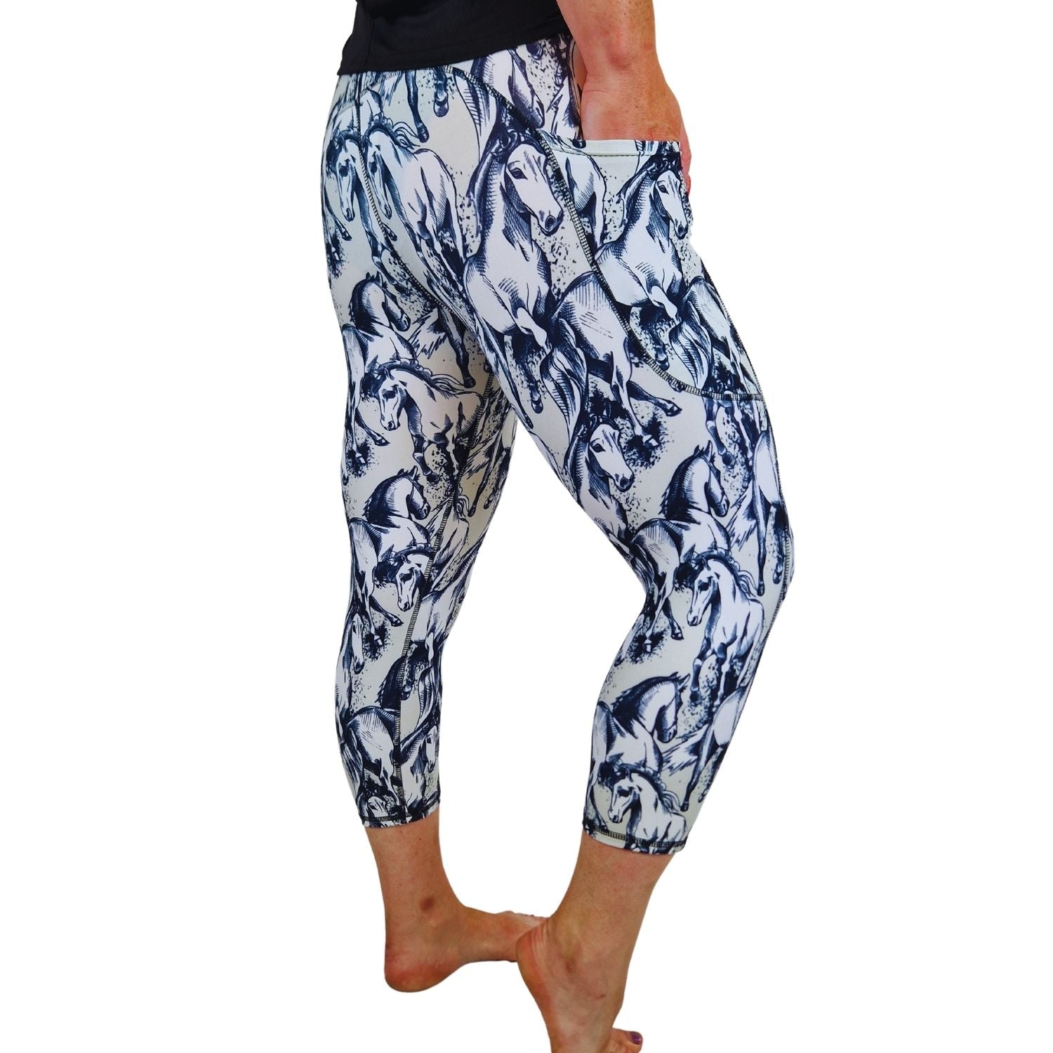 Funky Fit SCULPT Yoga Capri Leggings - Run Wild