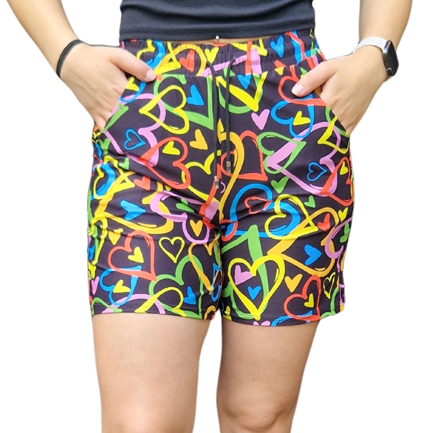 Funky Fit Jogger Shorts - Linked Hearts
