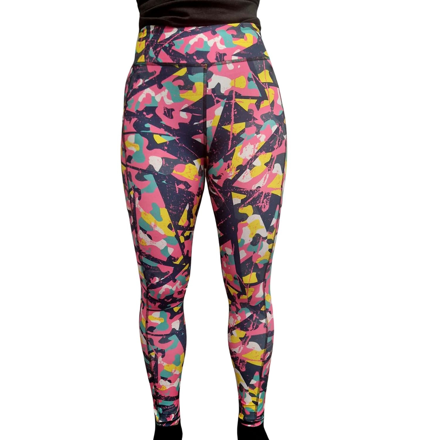 Funky Fit SCULPT Yoga Full Length Leggings - Geometric Splash