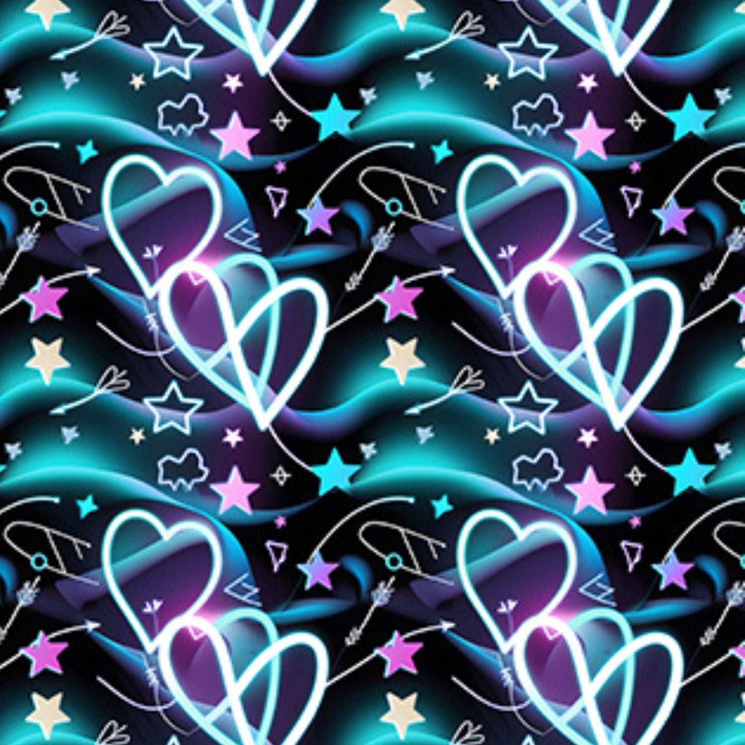Funky Fit SCULPT Yoga Capri Leggings - Aurora Hearts