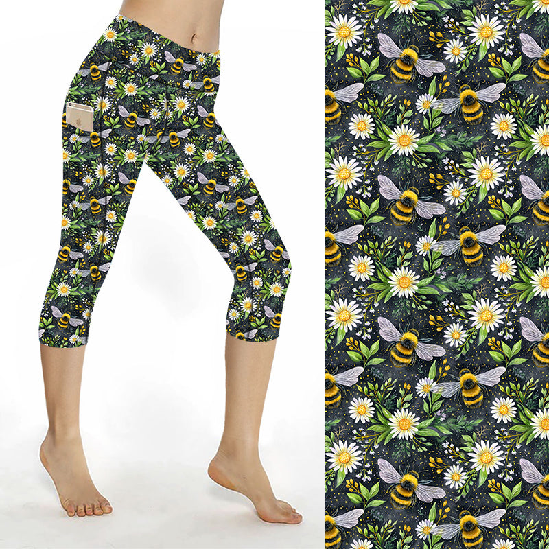 Funky Fit SCULPT Yoga Capri Leggings - Bumblebee