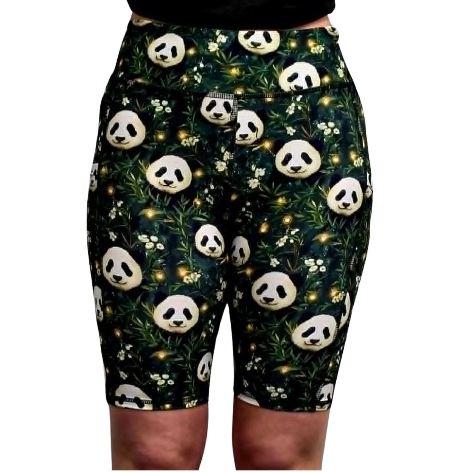 Funky Fit Sculpt Yoga Biker Shorts - Pandas