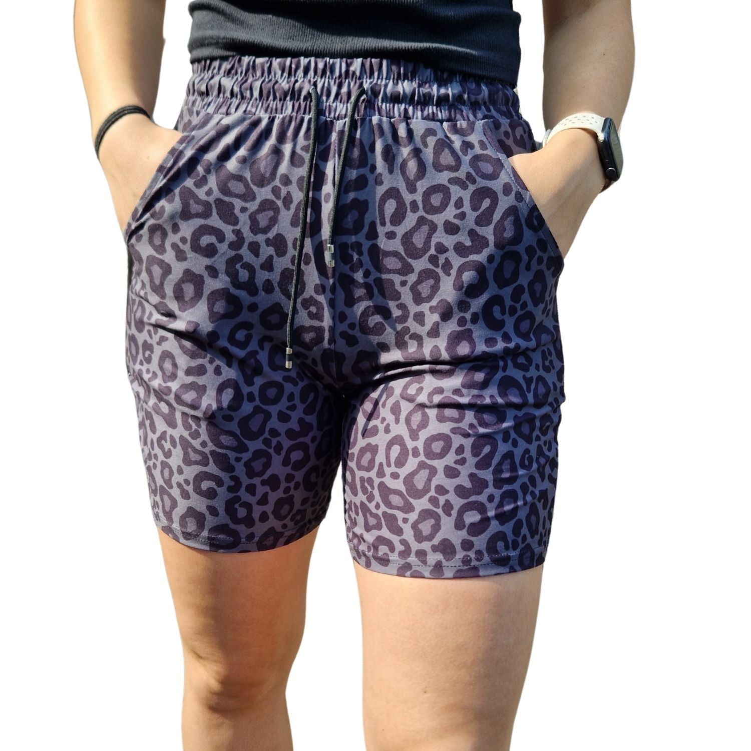 Funky Fit Jogger Shorts - Shadow Leopard