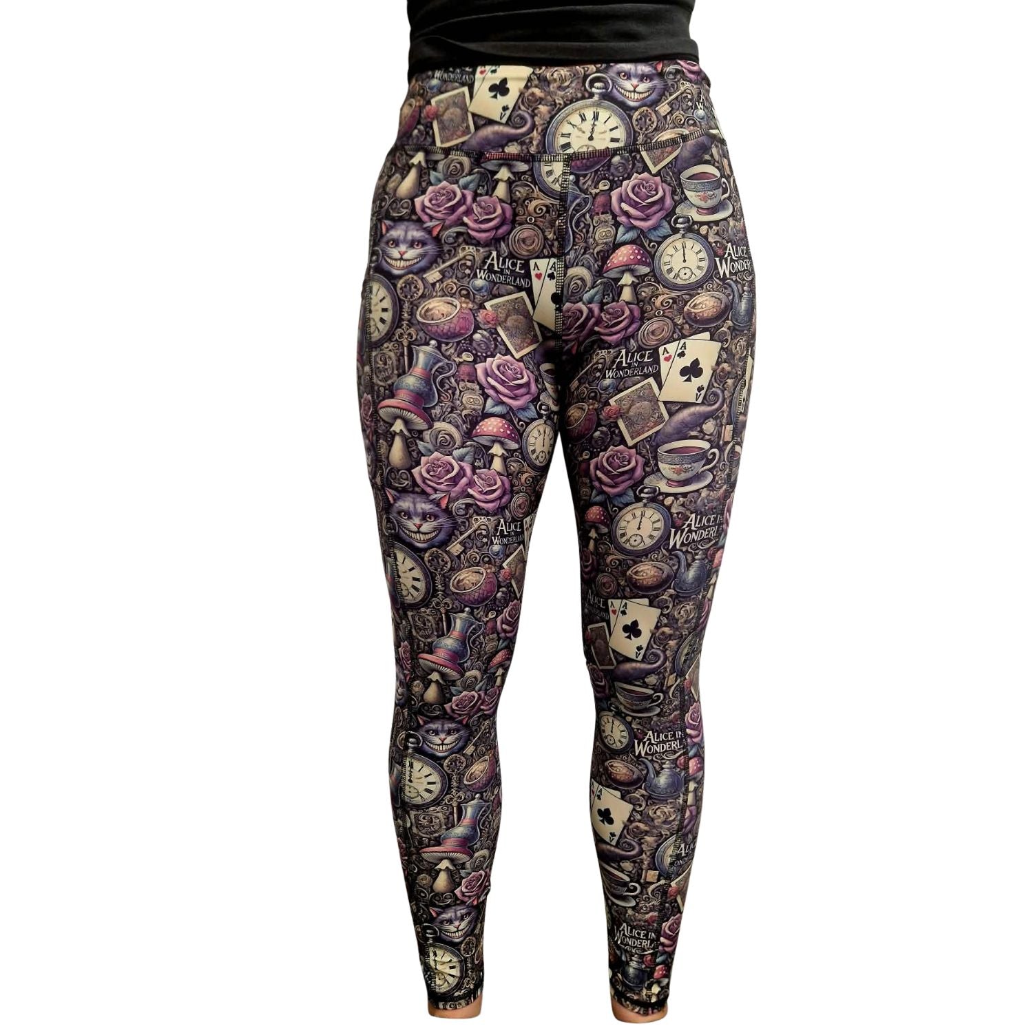 Funky Fit SCULPT Yoga Full Length Leggings - Wonderland Dark Alice