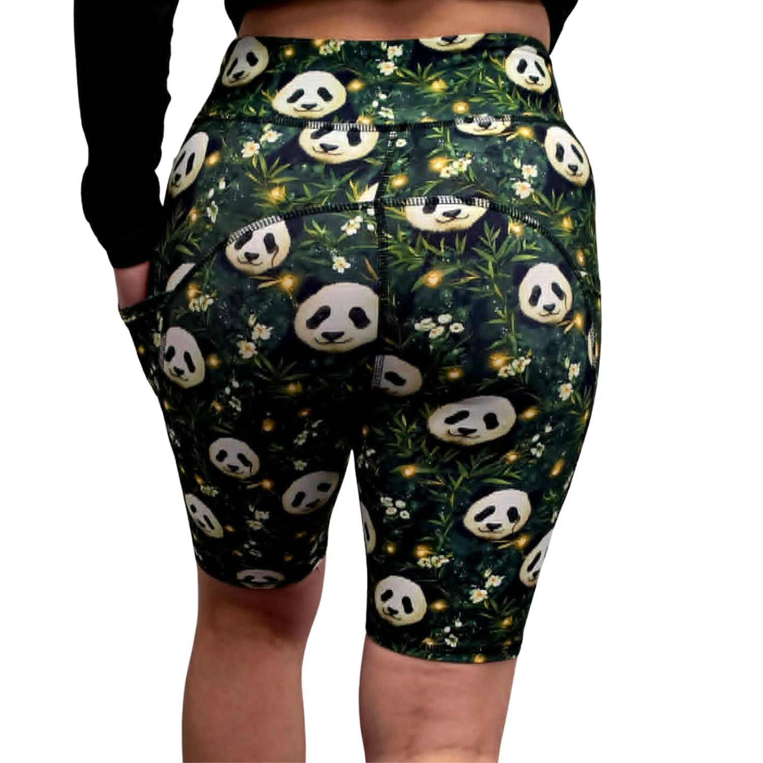 Funky Fit Sculpt Yoga Biker Shorts - Pandas
