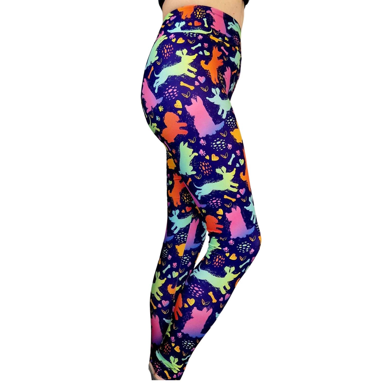 Funky Fit 24/7 Full Length Leggings – Rainbow Pups