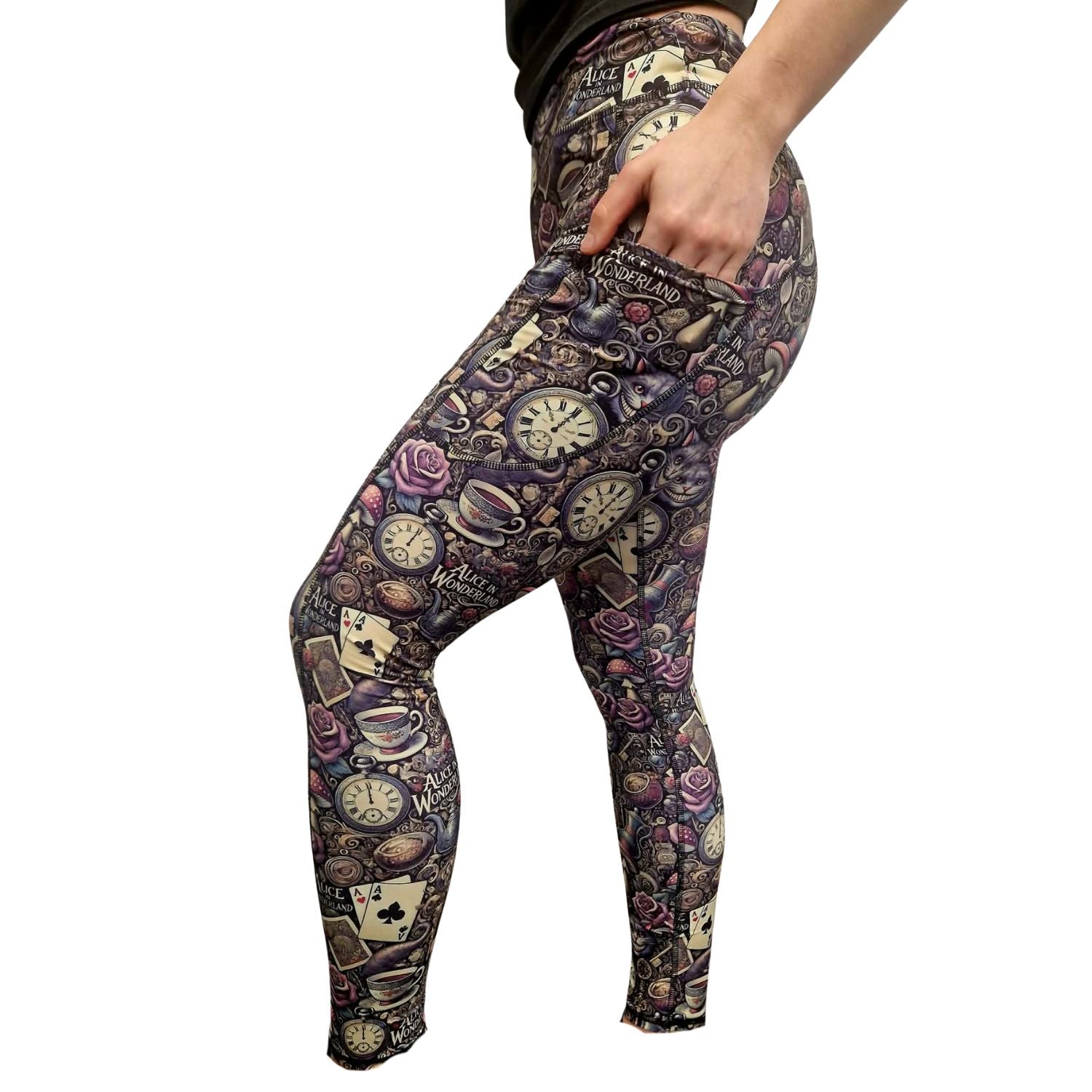 Funky Fit SCULPT Yoga Full Length Leggings - Wonderland Dark Alice