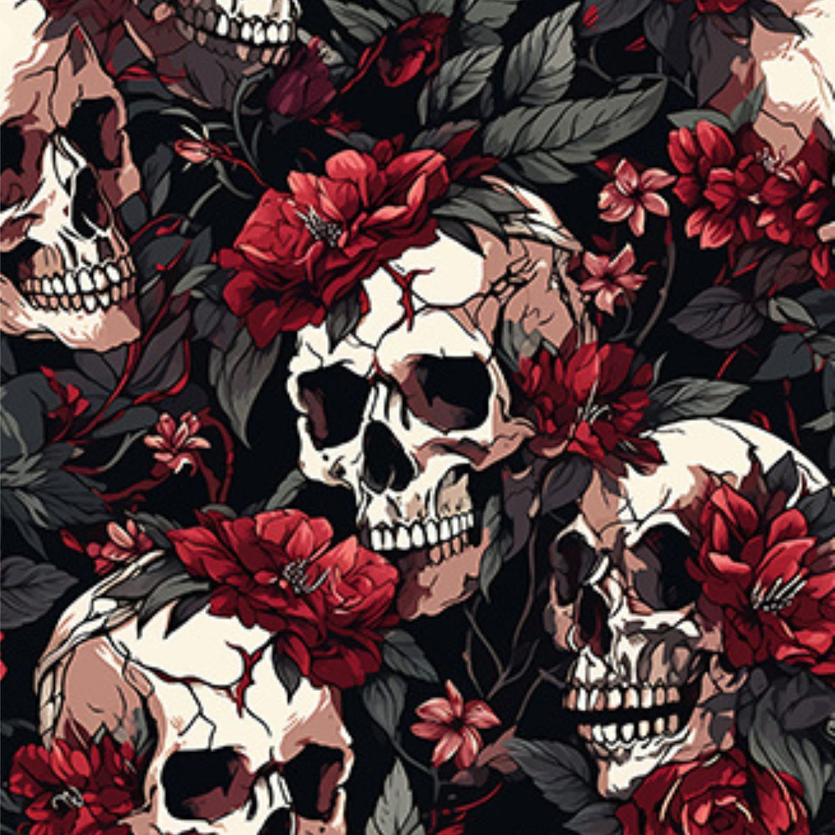 SCULPT Yoga Full Length Leggings - Halloween Skull & Flowers
