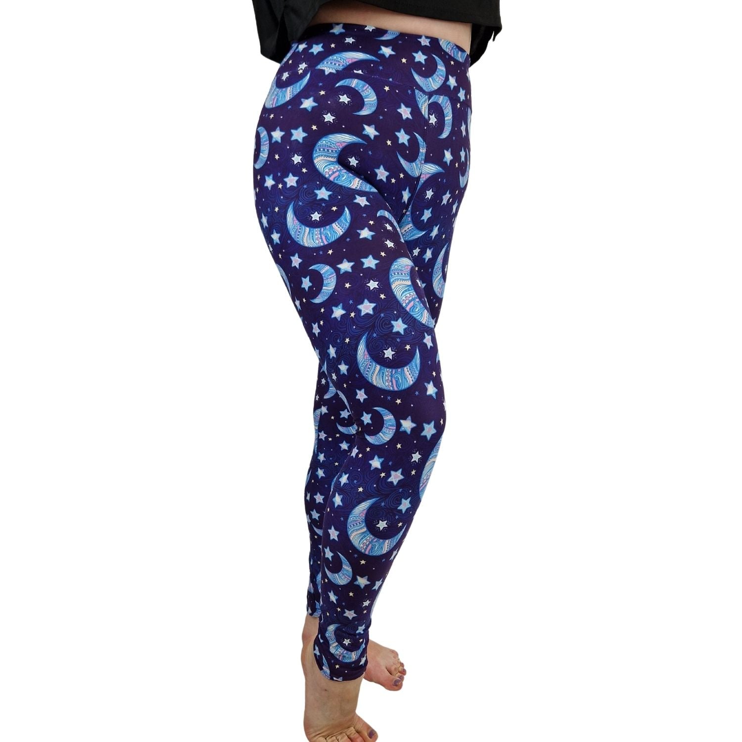 Funky Fit 24/7 Full Length Leggings – Crescent Moon Pattern