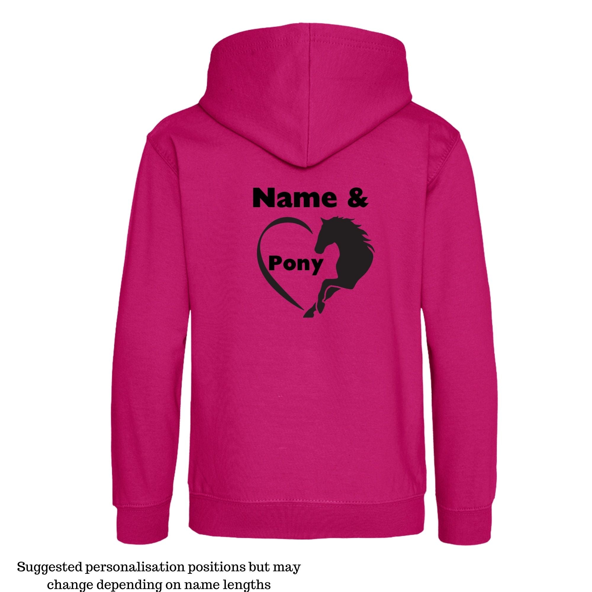 Personalised Equestrian Hoodie Kids - Heart & Horse Design