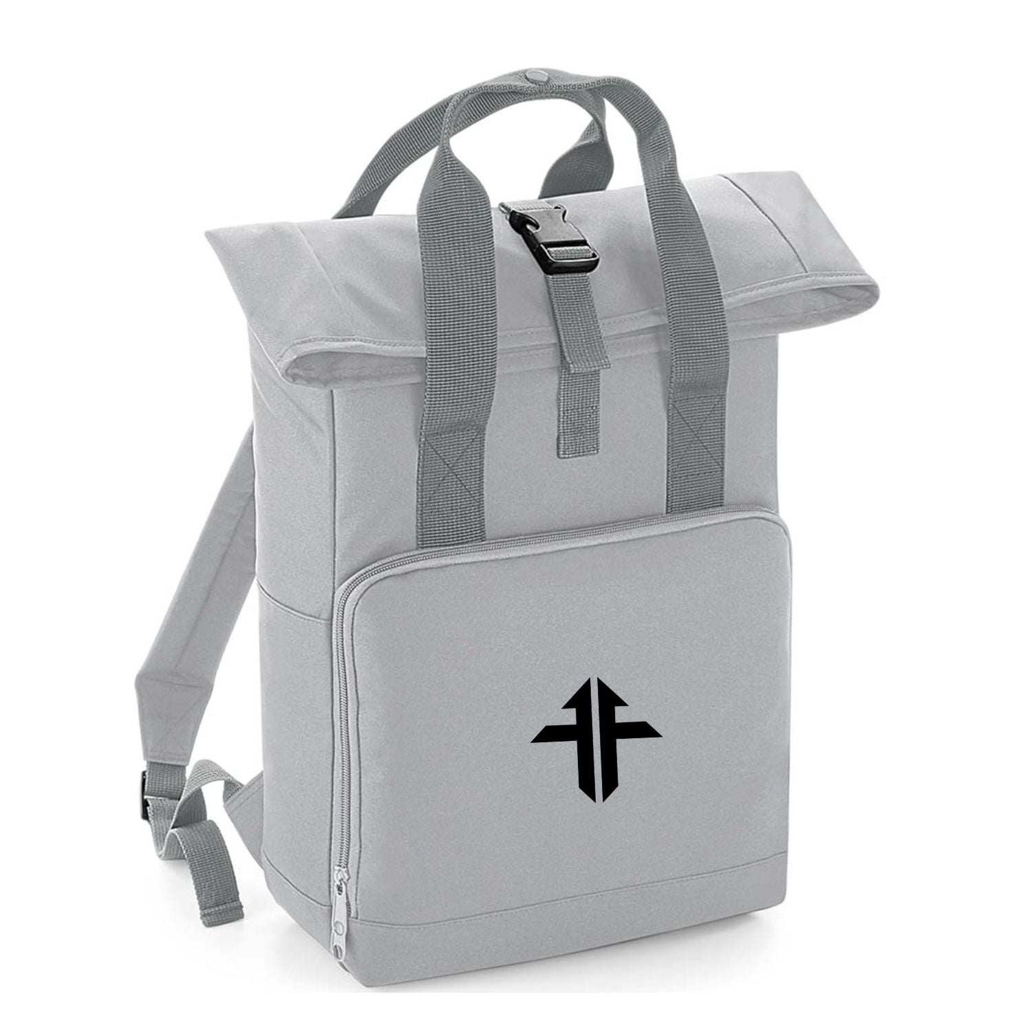 Twin Handle Roll-Top Backpack - Light Grey