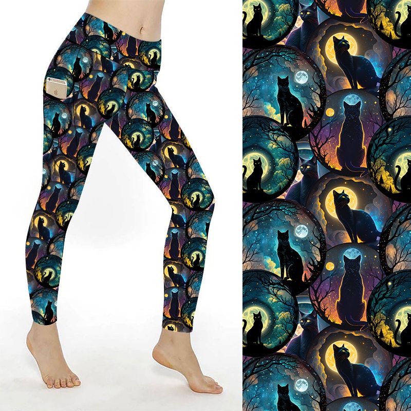 SCULPT Yoga Full Length Leggings - Celestial Cat
