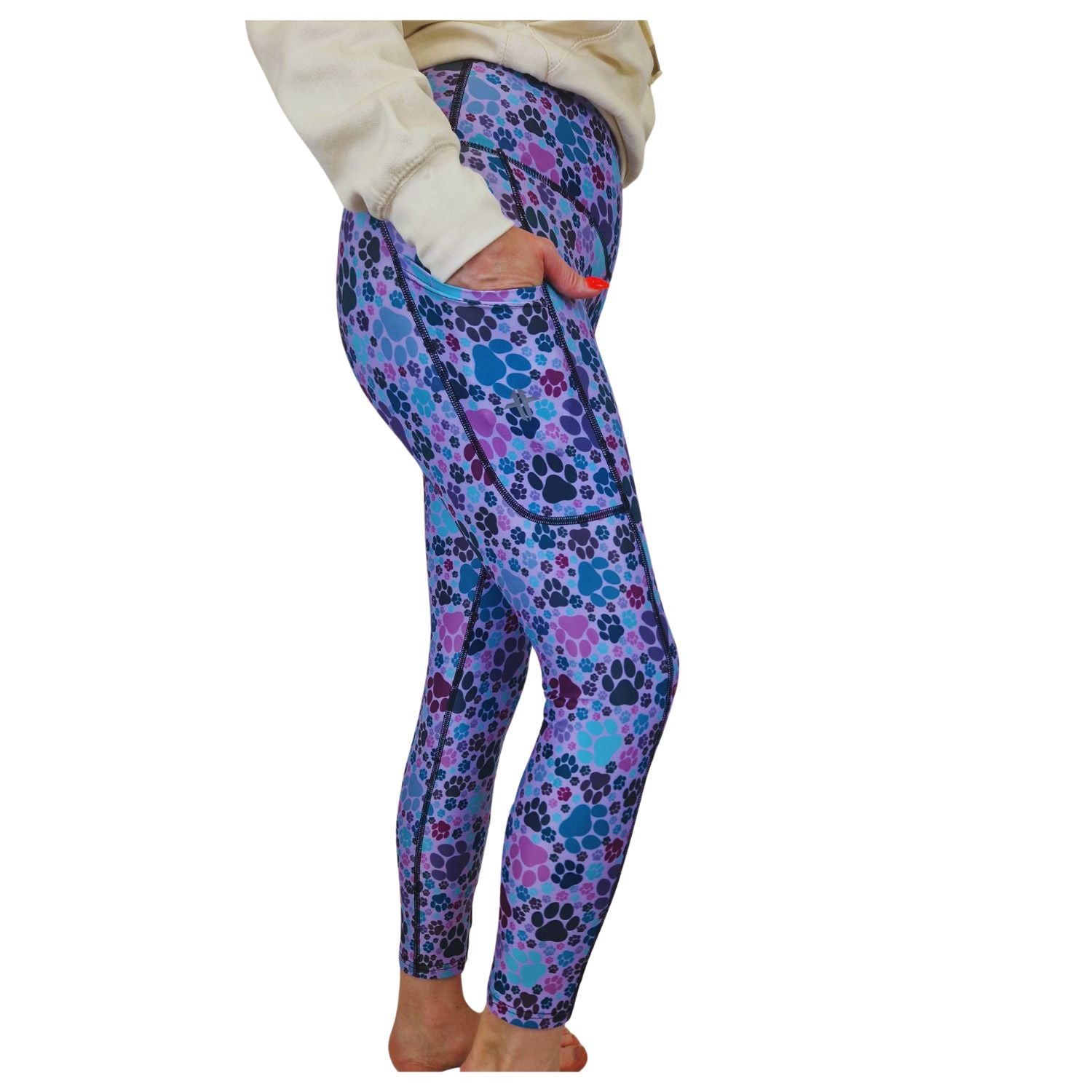 Funky Fit HI Gym 7/8th Leggings- Lilac Paws