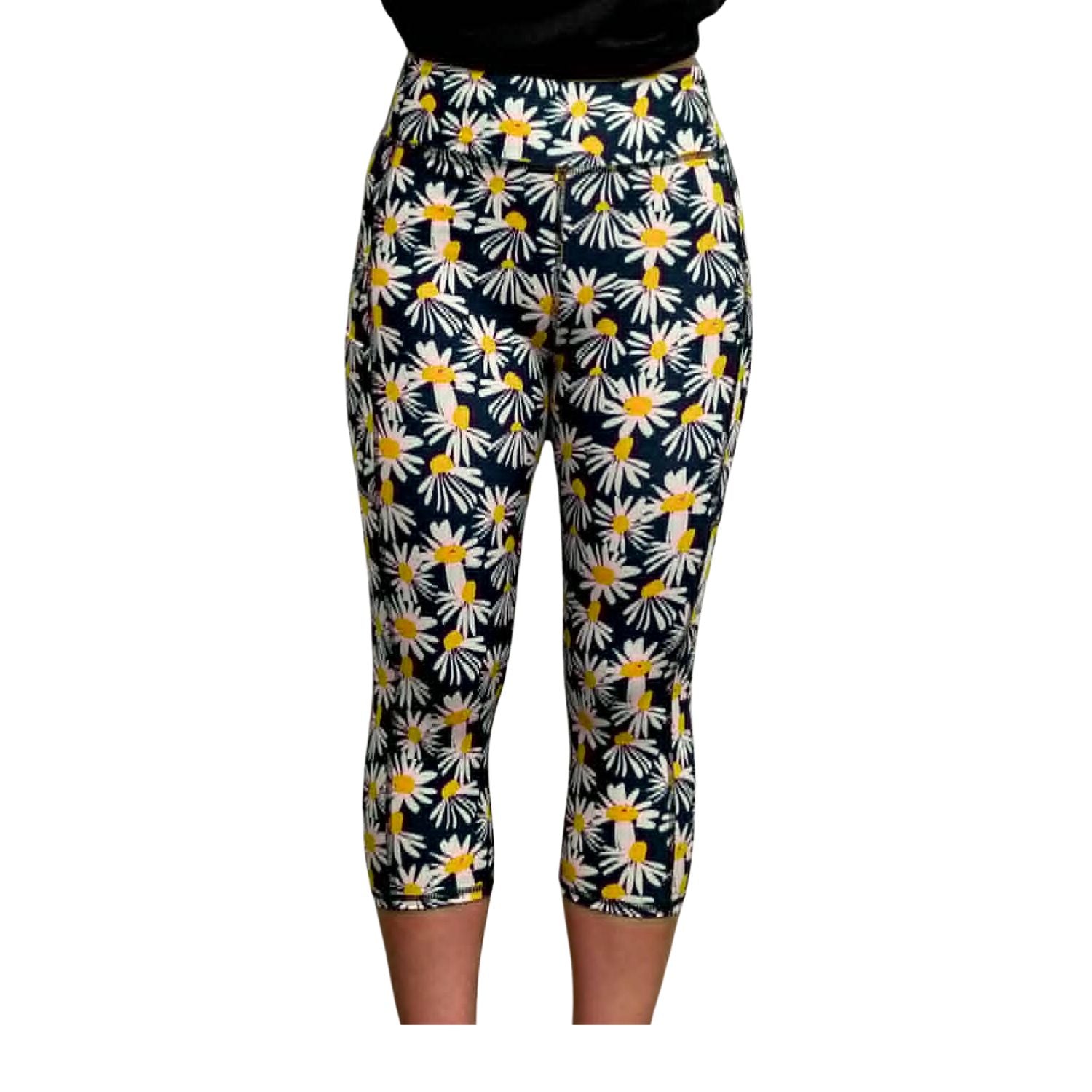 Funky Fit SCULPT Yoga Capri Leggings - Daisy Chain