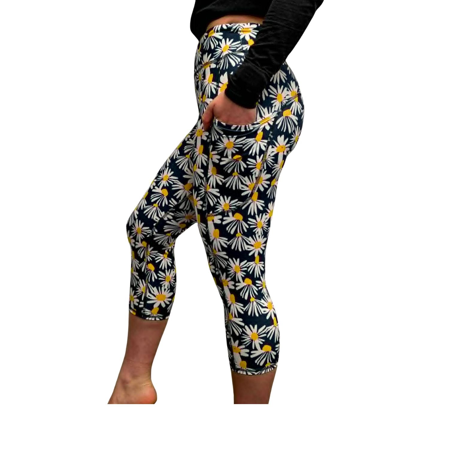 Funky Fit SCULPT Yoga Capri Leggings - Daisy Chain